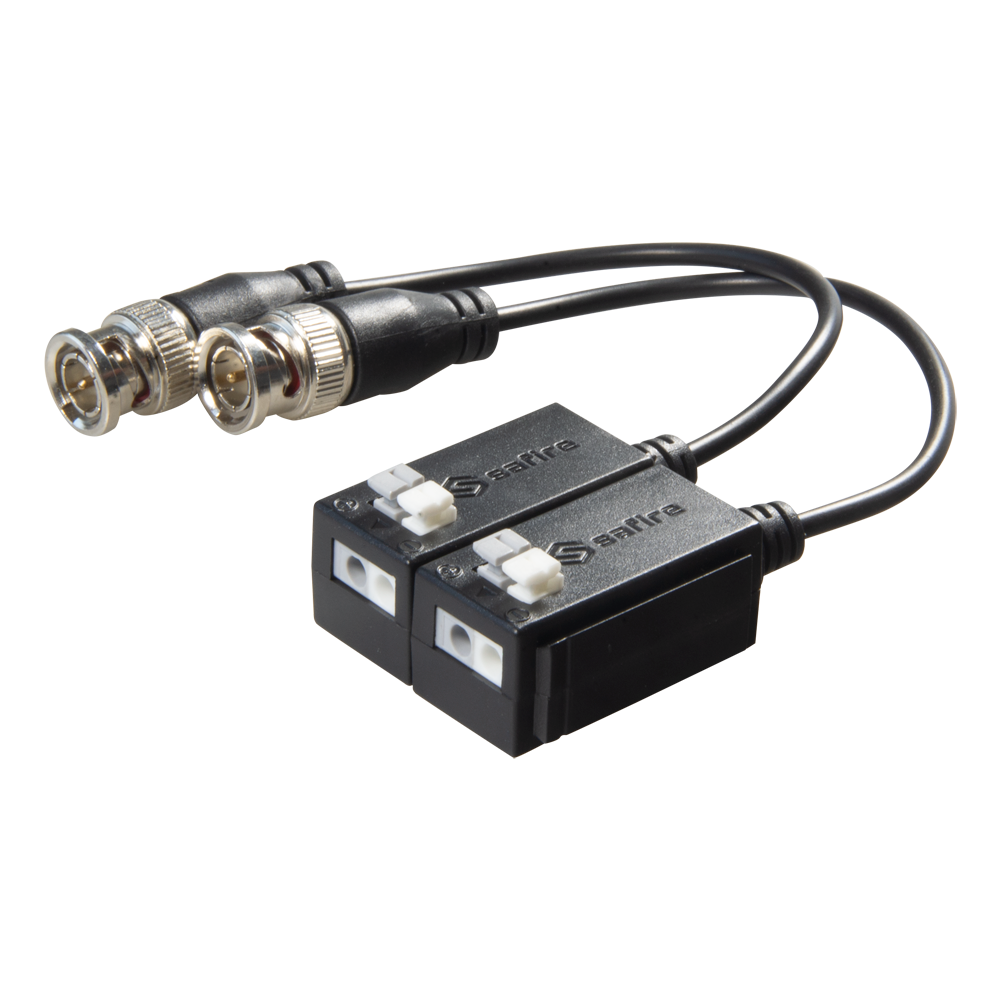 SAFIRE BA612P-HAC - Transceptor pasivo por par trenzado SAFIRE - Optimizado para HDTVI, HDCVI y AHD - 1 canal de vídeo - Pasivo, conector de 2 pines - Alcance: 150 ~ 400 m - 2 unidades - imagen 1
