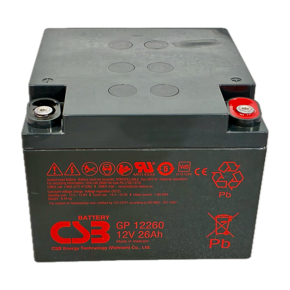 BLANCA BATT-1226-CSB - Batería CSB recargable - Tecnología Plomo-Ácido AGM - Tensión 12V - Capacidad 26Ah - Para respaldo o uso directo - Compatible con centrales Honeywell - imagen 1
