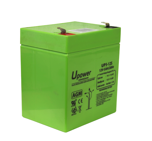 UPOWER BATT-1250-U - Upower - Batería recargable - Tecnología plomo ácido AGM - Voltaje 12 V - Capacidad 5.0 Ah - 107 x 90 x 70 mm / 1650 g - Para respaldo o uso directo - imagen 1