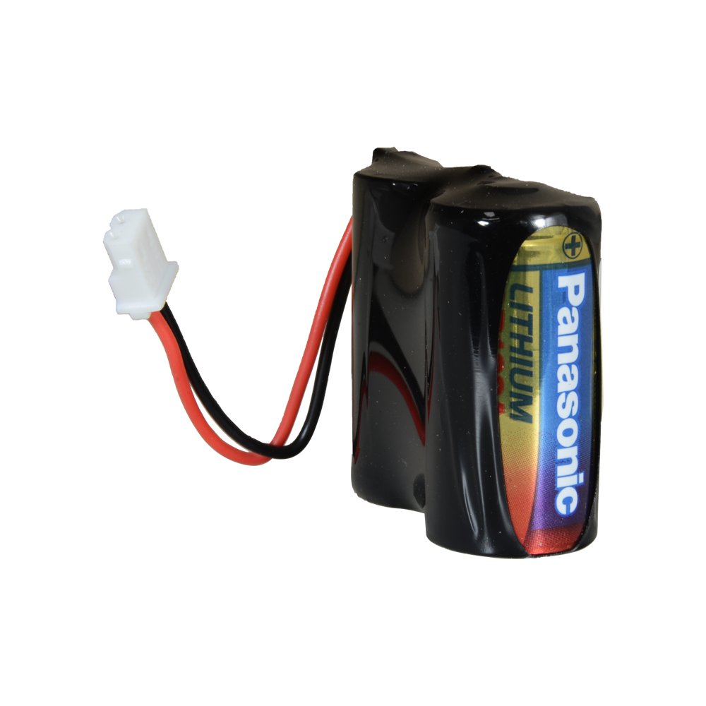 PANASONIC BATT-2XCR123A-P - Pack 2x pilas CR123A / CR17345 / 5018LC - Panasonic - Litio Li-MnO2 no recargable - Tensión 6.0V / Retráctil Molex 5284 - Capacidad nominal 1400mAh - Compatible Visonic Next Cam PG2 y K9 PG2 - imagen 1