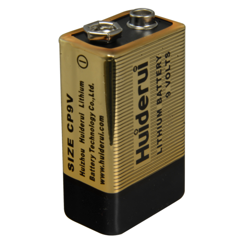 MARCA BLANCA BATT-CP9V - Pila CP9V prismática - Huiderui - Litio Li-MnO2 no recargable - Tensión 9.0V - Capacidad nominal 1200mAh - Compatible con productos del catálogo