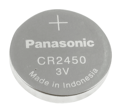 MARCA BLANCA BATT-CR2450 - Pila de botón CR2450 - Panasonic - Litio Li-MnO2 no recargable - Tensión 3.0V - Capacidad nominal 620mAh - Compatible detectores Nivian