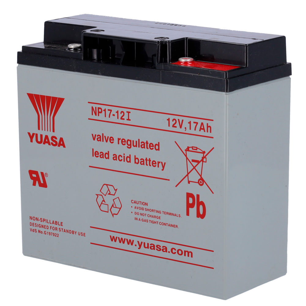 YUSA BATT-NP17-12 - Yuasa NP17-12I - Batería recargable - Tecnología plomo ácido AGM - Capacidad 17 Ah / 12 V - 167 x 76 x 181 / 6.1 Kg - Para respaldo o uso directo - imagen 1