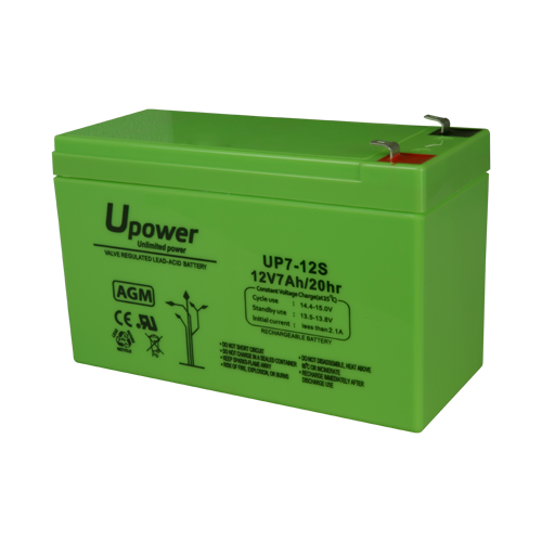 UPOWER BATT1270-U - Upower - Batería recargable - Tecnología plomo ácido AGM - Voltaje 12 V - Capacidad 7.0 Ah - 93.5 x 151 x 65 mm / 2180 g - Para respaldo o uso directo - imagen 1