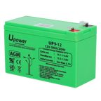 UPOWER BATT1290-U - Upower - Batería recargable - Tecnología plomo ácido AGM - Voltaje 12 V - Capacidad 9.0 Ah - 95 x 151 x 65 mm / 2660 g - Para respaldo o uso directo - imagen 1