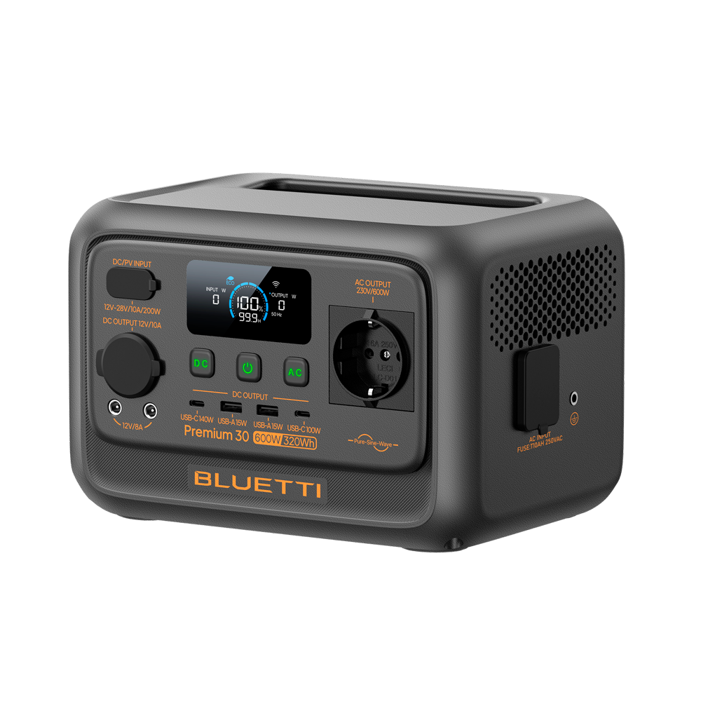 BLUETTI BL-PREMIUM-30V2 - Estación de energía portátil - Capacidad 320Wh - Potencia salida 600W - Salidas y formas de recarga múltiples - 3000 ciclos de vida | Función UPS - Pantalla LCD | Control vía app - imagen 1