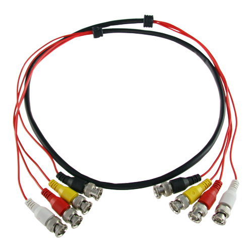 MARCA BLANCA BNC4-45 - Cable preparado múltiple - BNC macho a BNC macho - 4 enlaces coaxial - Longitud 1,5 m - Para conexión de Balun a DVR - Compatible con BA614P y PV3208PH - imagen 1
