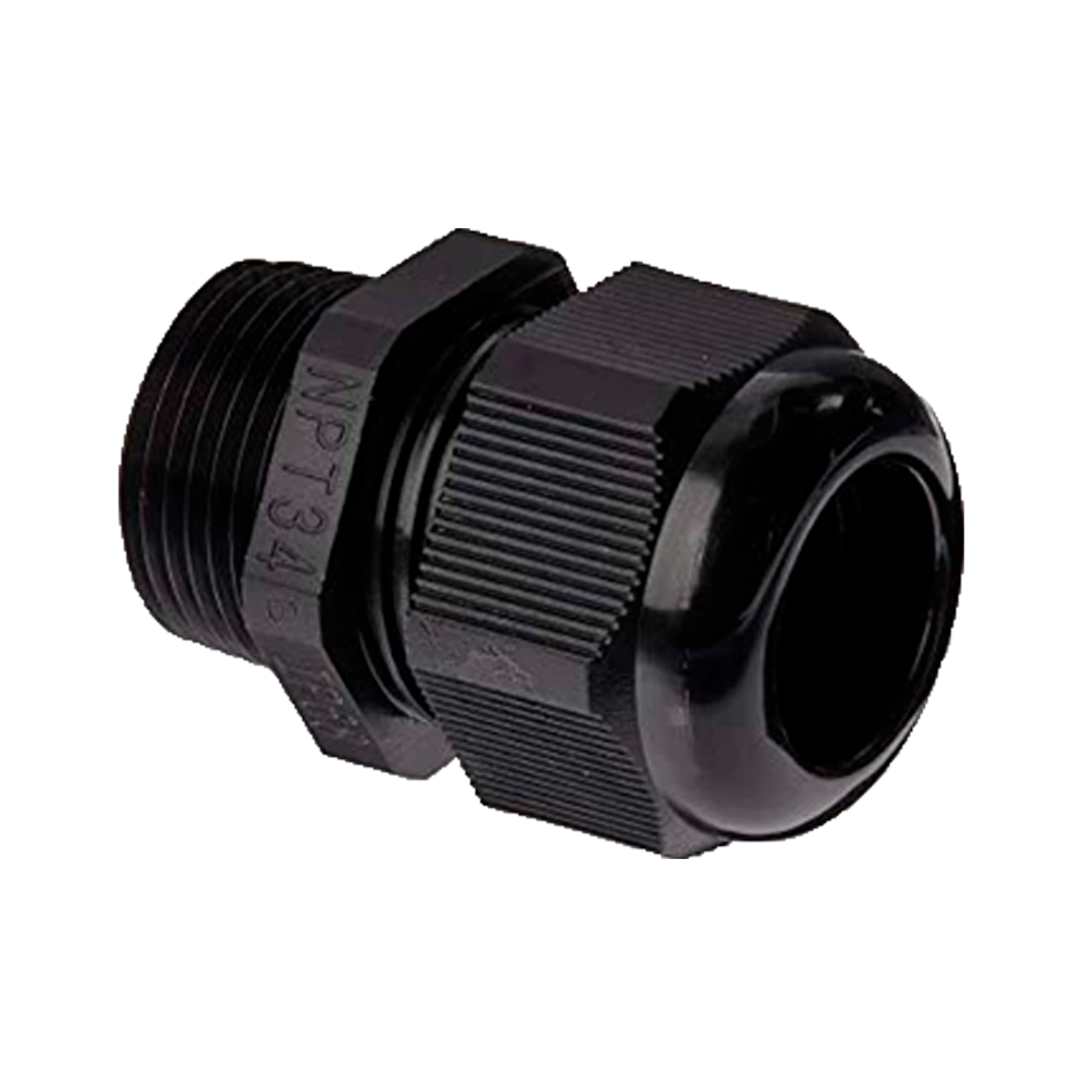 MARCA BLANCA CABLE-GLAND-NPT3/4-BLACK - Racor impermeable - Diámetro entre 13-18 mm - Fabricado en plástico - Apto para exterior IP68 - Bolsa de 10 unidades