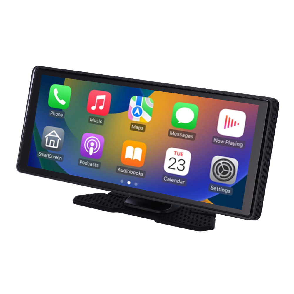 MARCA BLANCA CAR-MONITOR-1026 - Carplay 10.26" táctil - Cámara 4K y cámara adicional 1080P - Android &amp; IOS compatible - Grabación en tarjeta microSD compatible - Salidas de audio por altavoz integrado BLE, FM - Acelerómetro integrado de 3 ejes - imagen 1
