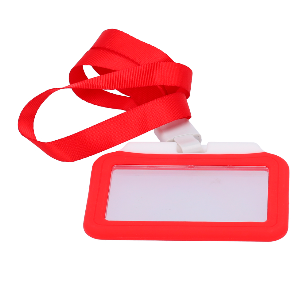 MARCA BLANCA CARD-HOLDER-H-RED - Porta-tarjetas RFID - Disposición horizontal - Formato CR80: 85 (An) × 54 (Al) mm - Láminas de plástico protectoras - Fabricado en silicona - Color rojo - imagen 1