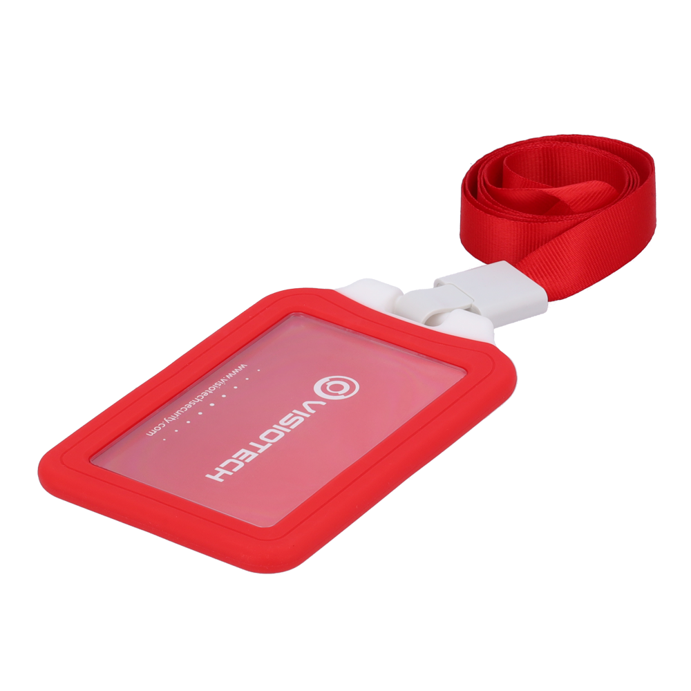 MARCA BLANCA CARD-HOLDER-V-RED - Porta-tarjetas RFID - Disposición vertical - Formato CR80: 54 (An) × 85 (Al) mm - Láminas de plástico protectoras - Fabricado en silicona - Color rojo - imagen 1