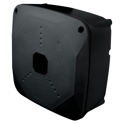 CAMBOX CBOX-B52PRO-B - Caja de conexiones para cámaras domo - Para cámaras domo - Apto para uso exterior - Instalación en techo o pared - Fabricada en plástico - Color negro | 145 (Al) x 145 (An) x 50 (Fo) mm - imagen 1