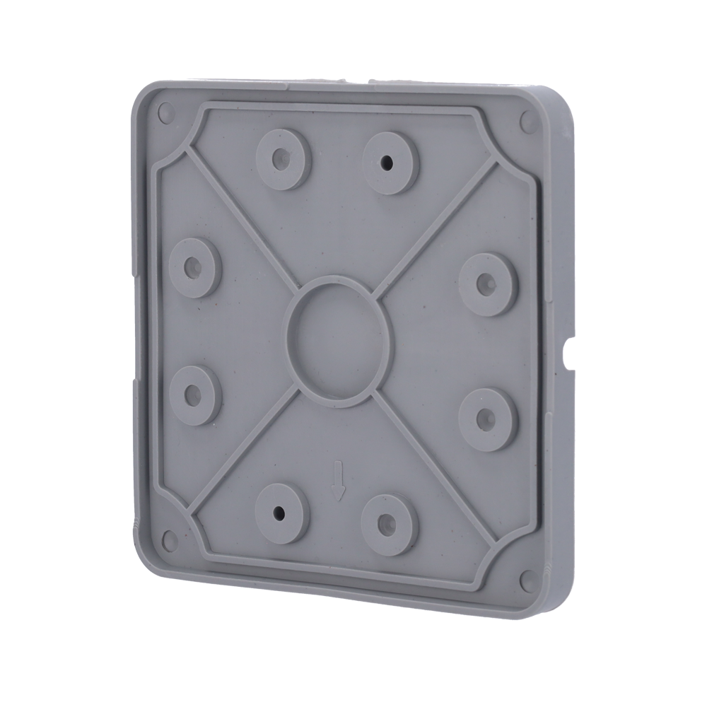 CAMBOX CBOX-BC02-BASEFLEX - Tapa de conexiones flexible para caja de soporte - Compatible con CBOX-NX7 - Espacio para paso y ocultación de cableado - Fabricado en plástico - Apto para uso exterior - 128 mm (Al) x 128 mm (Al) x 13 (Fo) mm - imagen 1