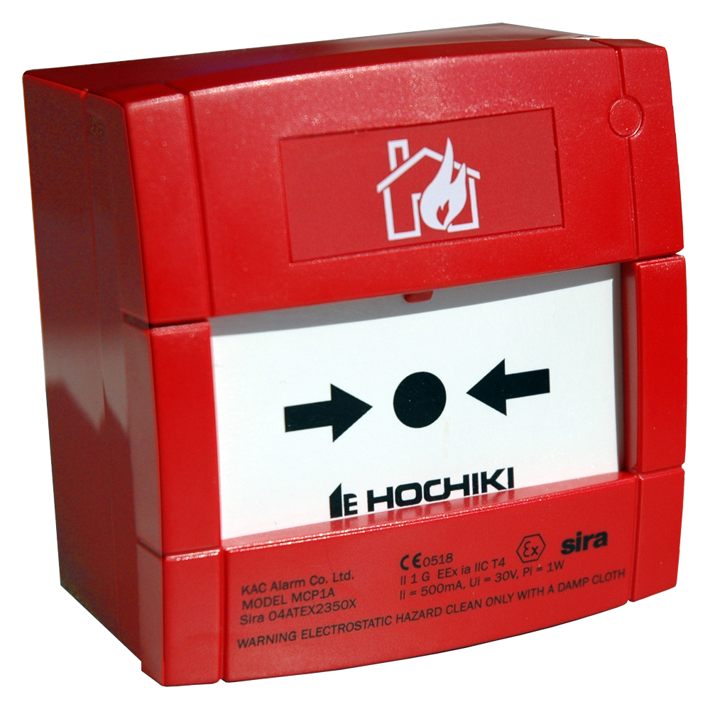 HOCHIKI CCP-E-IS - Pulsador convencional intrínsecamente seguro - Elemento reseteable - Indicador de advertencia "dispositivo activado" - terminales para conductor macizo de 2,5 mm2 - Opción para instalación en superficie con SR-MOUNTING-BOX