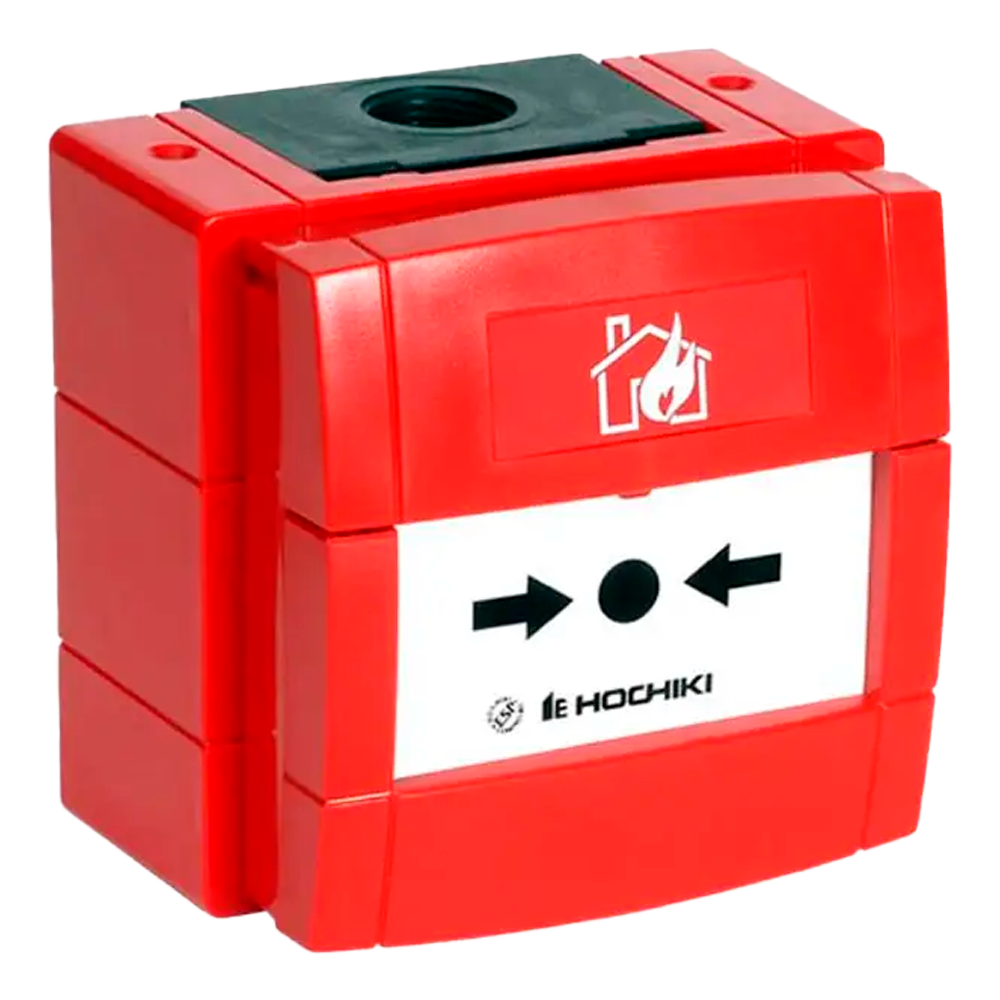 HOCHIKI CCP-W(LED) - Pulsador convencional de exterior - Elemento reseteable - Indicador de advertencia "dispositivo activado"