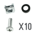 MARCA BLANCA CN-M6 - Tornillería - Apto para racks - Métrica M6 - 10 unidades - Tuerca - Tornillo y separador