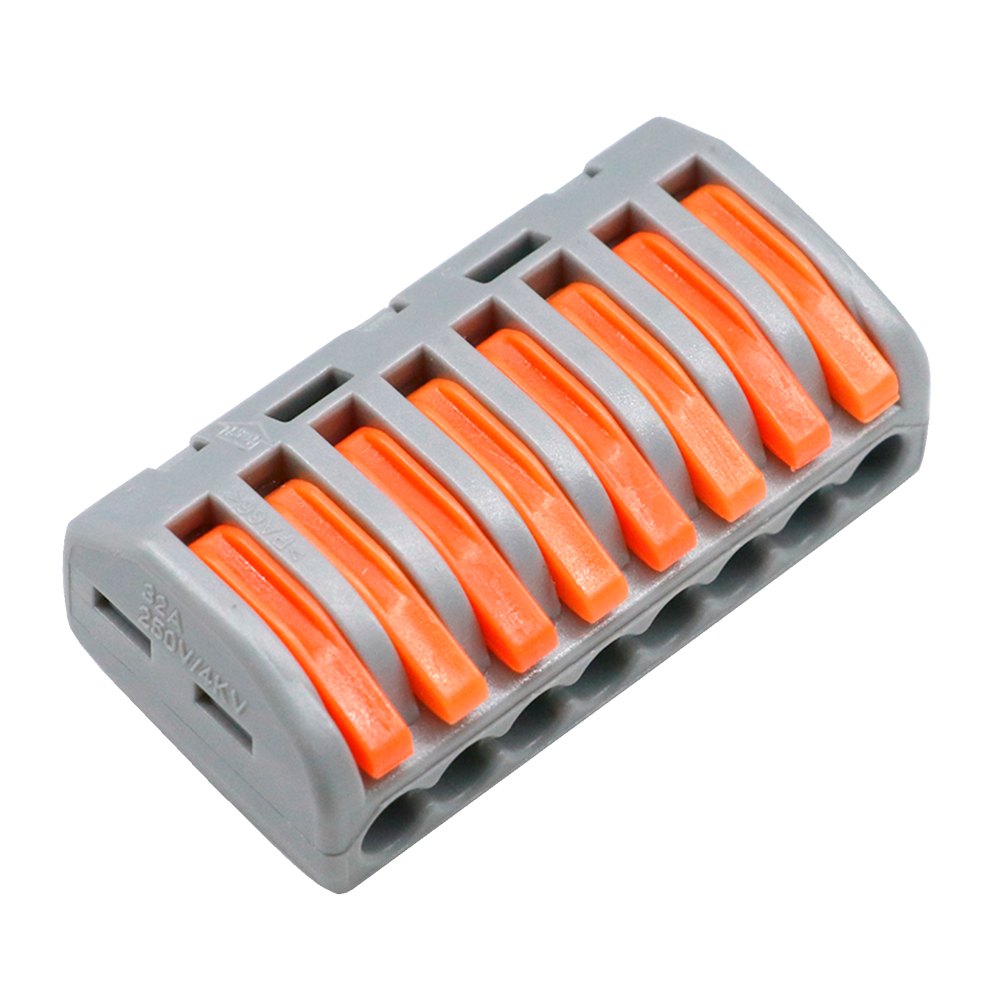 MARCA BLANCA CON-FAST-17 - Safire - Conector de Cable - 1 Entrada y 7 Salidas - Calibre del cable 28 ~ 12AWG - Sección 0.08 m²~ 4 mm² - 10 unidades