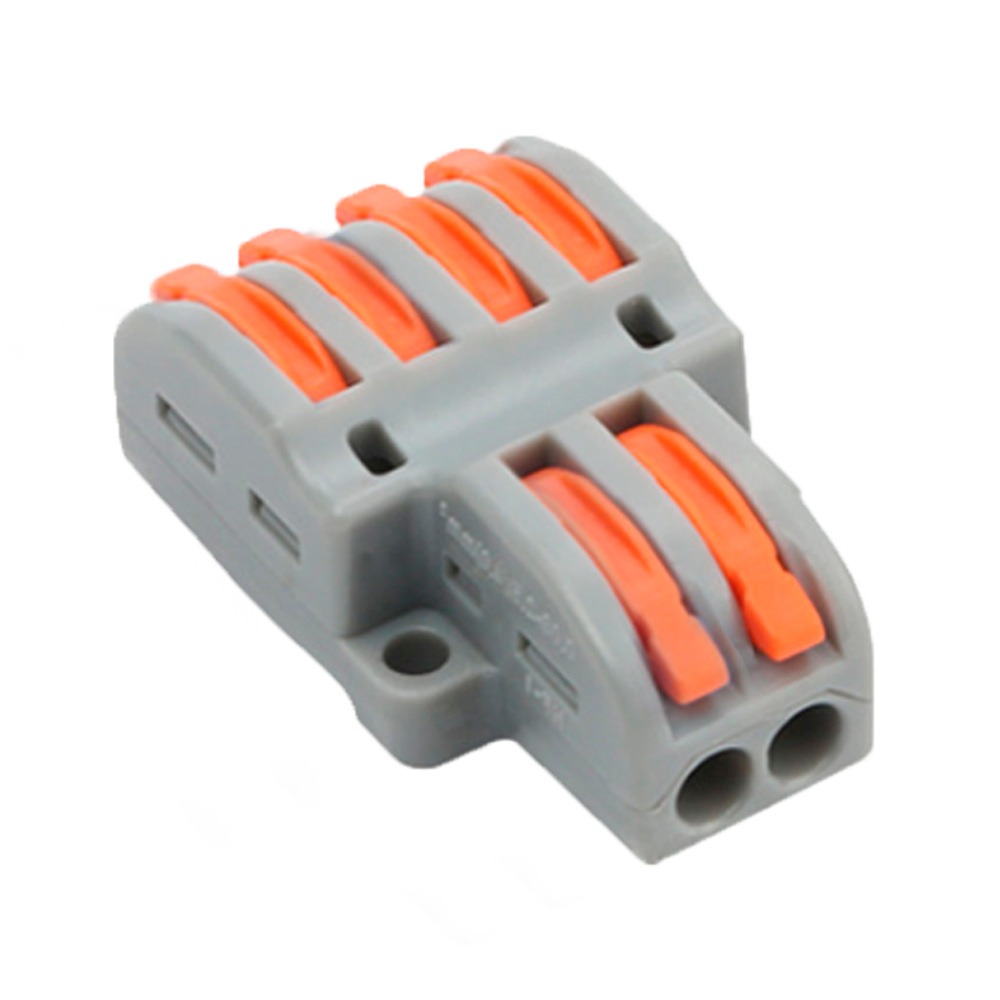 MARCA BLANCA CON-FAST-24 - Safire - Conector de Cable - 2 Entradas y 4 Salidas - Calibre del cable 28 ~ 12AWG - Sección 0,08 ~ 4mm² - 10 unidades