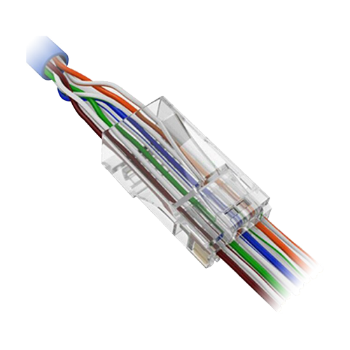 SAFIRE CON300-CAT5-EZ - Conector RJ45 para crimpar - Especial categoría 5 - Apertura frontal para fácil instalación - 8P8C - 50 uds (precio por unidad)