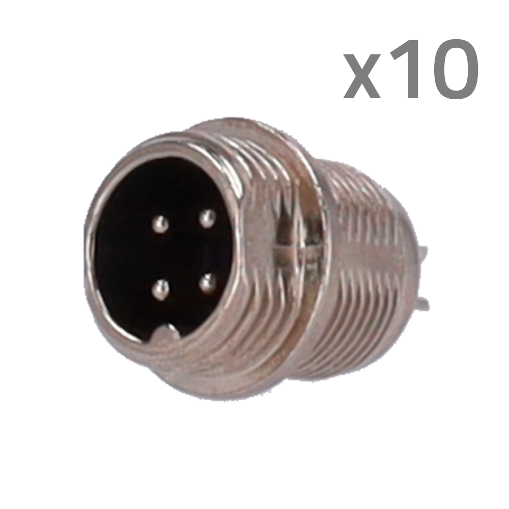 MARCA BLANCA CONM12-MALE-SOLDER - Conector M12 Macho para soldar - Streamax compatible - 10 Unidades por bolsa - 4 Pines - imagen 1