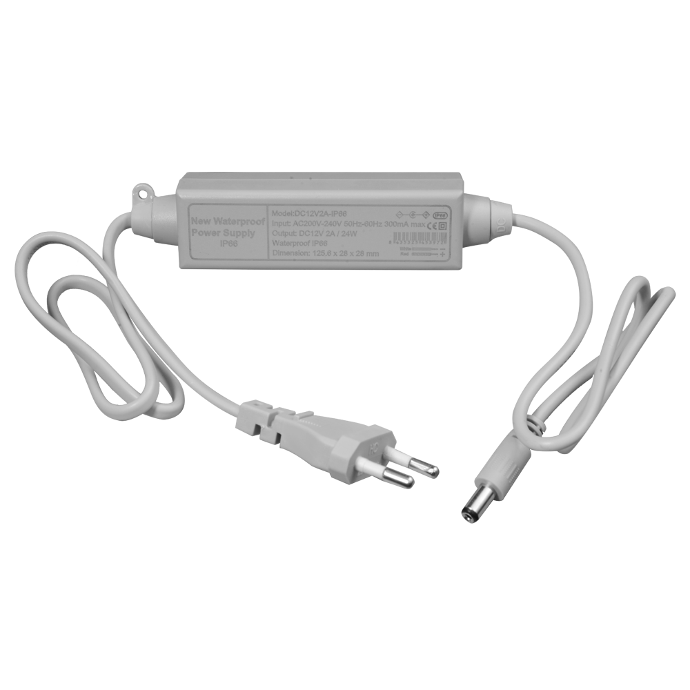 MARCA BLANCA DC12V2A-IP66 - Fuente de alimentación - Salida DC 12 V 2 A - 1 salida - Jack estandar - Impermeable IP66