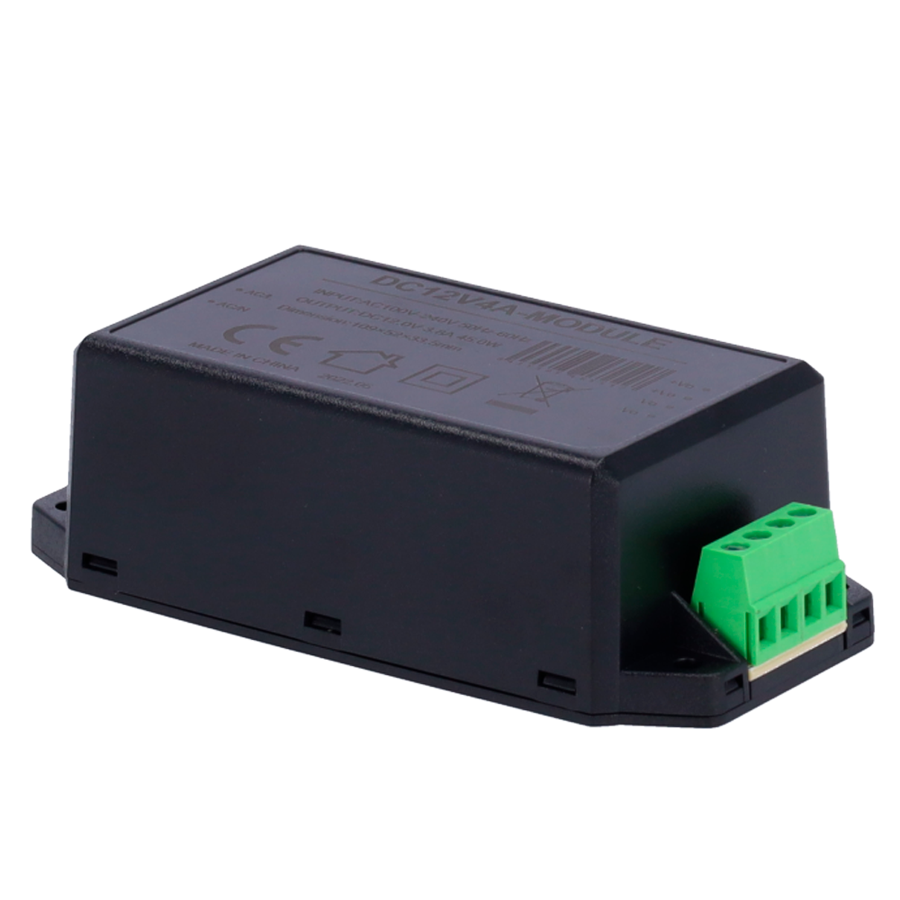 MARCA BLANCA DC12V4A-MODULE - Adaptador de Corriente - Salida DC 12 V 3.8 A - Entrada AC100-240 V 50/60 HZ - 109 x 52 x 33.5 mm - Protección: Sobrecarga/Sobrevoltaje - Color negro - imagen 1