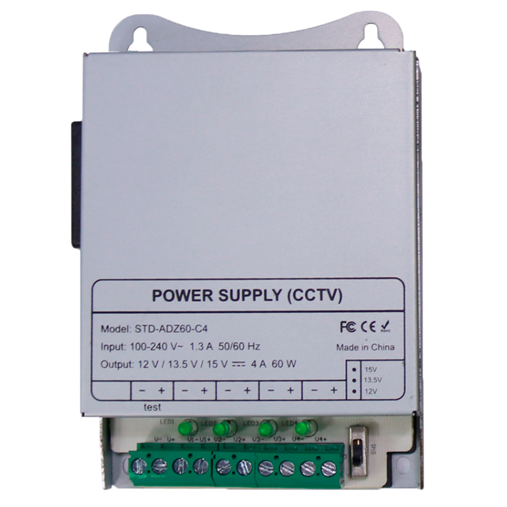 MARCA BLANCA DC12V5A-4-DIN - Fuente de alimentación conmutada - Salida DC 12 V 5 A / 60 W - 4 salidas - Voltaje entrada 100 V ~ 240 V - 33 (Al) x 122 (Fo) x 83 (An) mm - Montaje en carril DIN - imagen 1