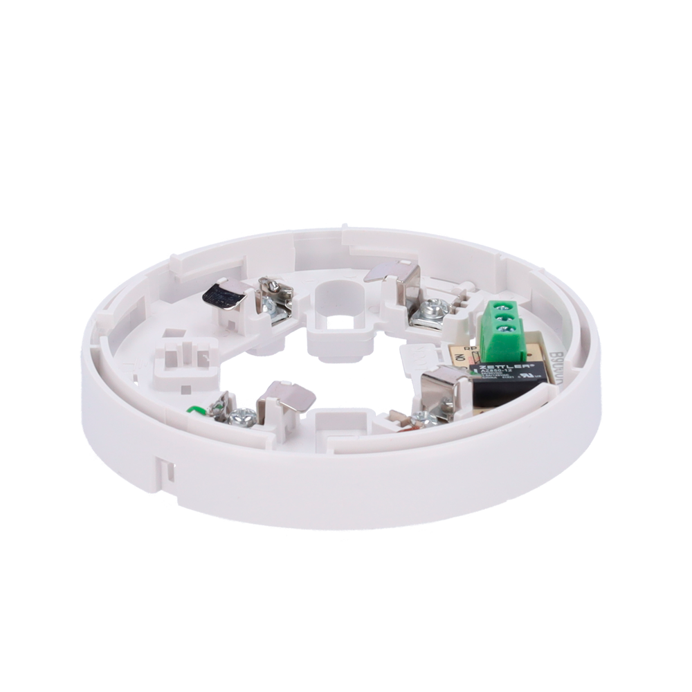 DMTECH DMT-B9000R-V2 - Base de perfil bajo con relé - Hasta 12VDC 0.5A / Terminal NO/NC/C - Compatible con detectores V2 y base alta - Necesaria para instalación de detector - Marca de montaje fácil - Posibilidad de bloquear el detector a la base - Compat - imagen 1