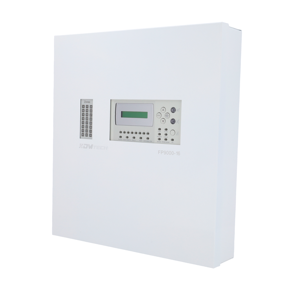 DMTECH DMT-FP9000-16 - Central convencional de 16 zonas con pantalla LCD - 2 Salida de Sirena - 2 salidas de alarma y fallo y 6 salidas de relé configurables - Salida para repetidor - Hasta 30 detectores por zona - Autodetección de resistencia fin de líne - imagen 1