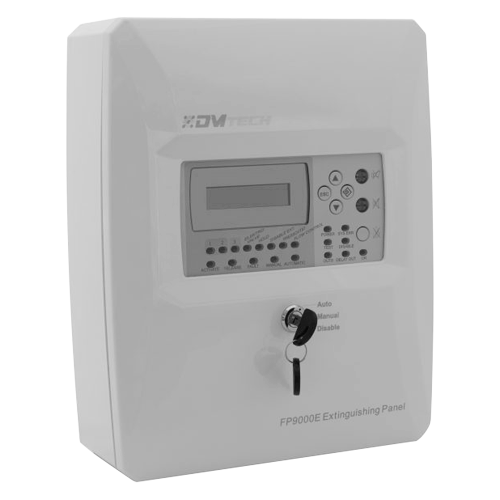 DMTECH DMT-FP9000E - Central de detección y extinción convencional - 2 líneas de extinción y 1 zona convencional de detección - 2 Salida de Sirena - Multiples salidas de relé y de colectro abierto configurables - Multiples entradas para tipos de pulsadore - imagen 1