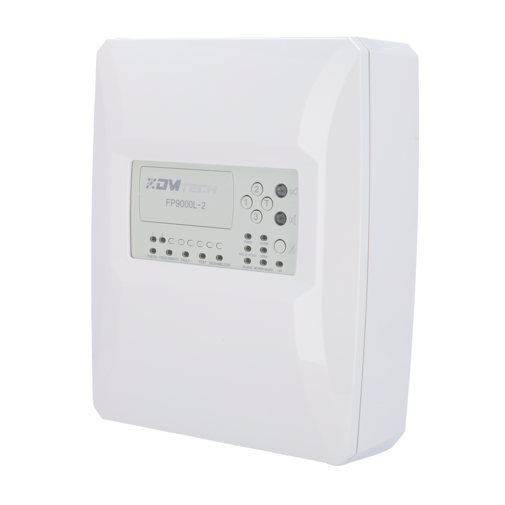 DMTECH DMT-FP9000L-2 - Central convencional de 2 zonas - 2 Salida de Sirena - 2 salidas de alarma y fallo y 2 salidas de relé configurables - Salida para repetidor - Hasta 30 detectores por zona - Autodetección de resistencia fin de línea - imagen 1