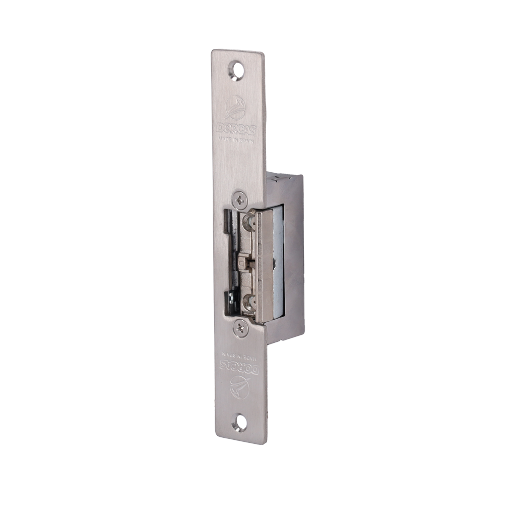 DORCAS DR-54ABDF/SX - Abrepuertas eléctrico inoxidable Dorcas - Instalación con gran corte del marco - Pestillo regulable - NO Fail Secure | Hasta 330 kg - Alimentación AC/DC 8-12V - Memoria y paso libre