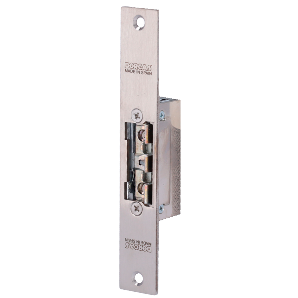DORCAS DR-99ABDF-TOP/YSX - Abrepuertas eléctrico inoxidable Dorcas - Plug&amp;Play instalación sin corte del marco - Pestillo radial regulable - NO Fail Secure | Hasta 330 kg - Alimentación AC/DC 10-24V - Memoria y paso libre