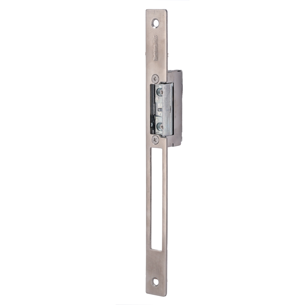DORCAS DR-99ABDF/LX22 - Abrepuertas eléctrico inoxidable Dorcas - Instalación con corte del marco - Pestillo radial regulable - NO Fail Secure | Hasta 330 kg - Alimentación AC/DC 10-24V - Memoria, paso libre y hembrilla