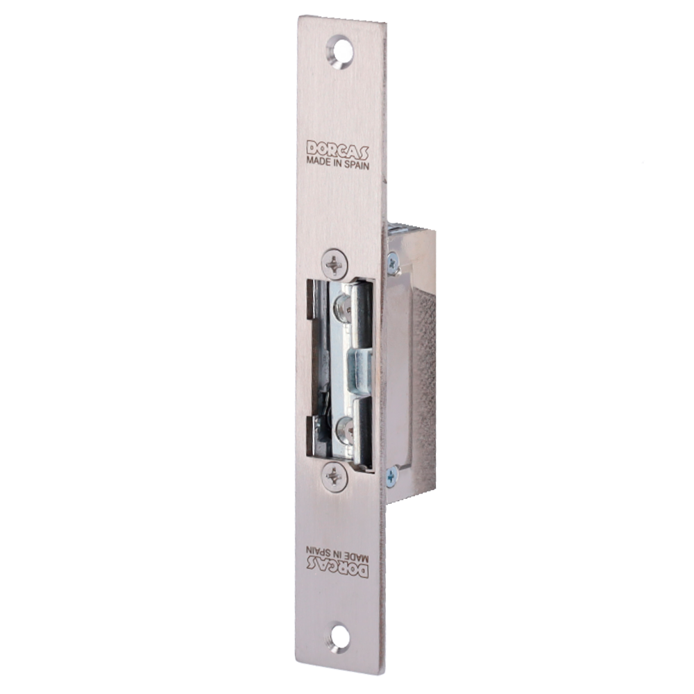 DORCAS DR-99NDF-TOP/YSX - Abrepuertas eléctrico inoxidable Dorcas - Plug&amp;Play instalación sin corte del marco - Pestillo radial regulable - NO Fail Secure | Hasta 330 kg - Alimentación AC/DC 10-24V - Paso libre