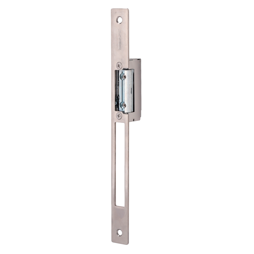 DORCAS DR-99NDF/LX22 - Abrepuertas eléctrico inoxidable Dorcas - Instalación con corte del marco - Pestillo radial regulable - NO Fail Secure | Hasta 330 kg - Alimentación AC/DC 10-24V - Paso libre y hembrilla
