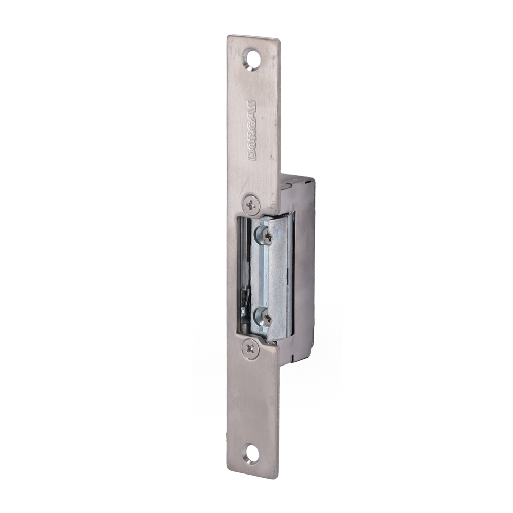 DORCAS DR-99NDF/SX22 - Abrepuertas eléctrico inoxidable Dorcas - Instalación con corte del marco - Pestillo radial regulable - NO Fail Secure | Hasta 330 kg - Alimentación AC/DC 10-24V - Paso libre