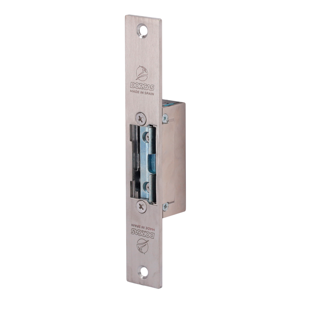 DORCAS DR-99NF-TOP/YSX - Abrepuertas eléctrico inoxidable Dorcas - Plug&amp;Play instalación sin corte del marco - Pestillo radial regulable - NO Fail Secure | Hasta 330 kg - Alimentación AC/DC 10-24V