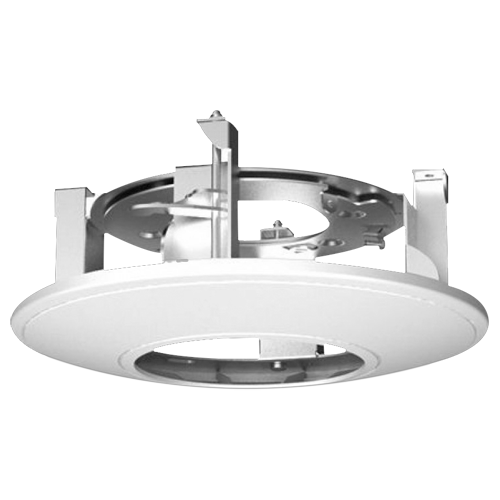 HIKVISION DS-1227ZJ - Soporte empotrable en techo - Para cámaras domo - Fabricado en aluminio - Color blanco | 90 (Al) x 210 (Ø) mm - Compatible con Hiwatch Hikvision - Pasador de cables