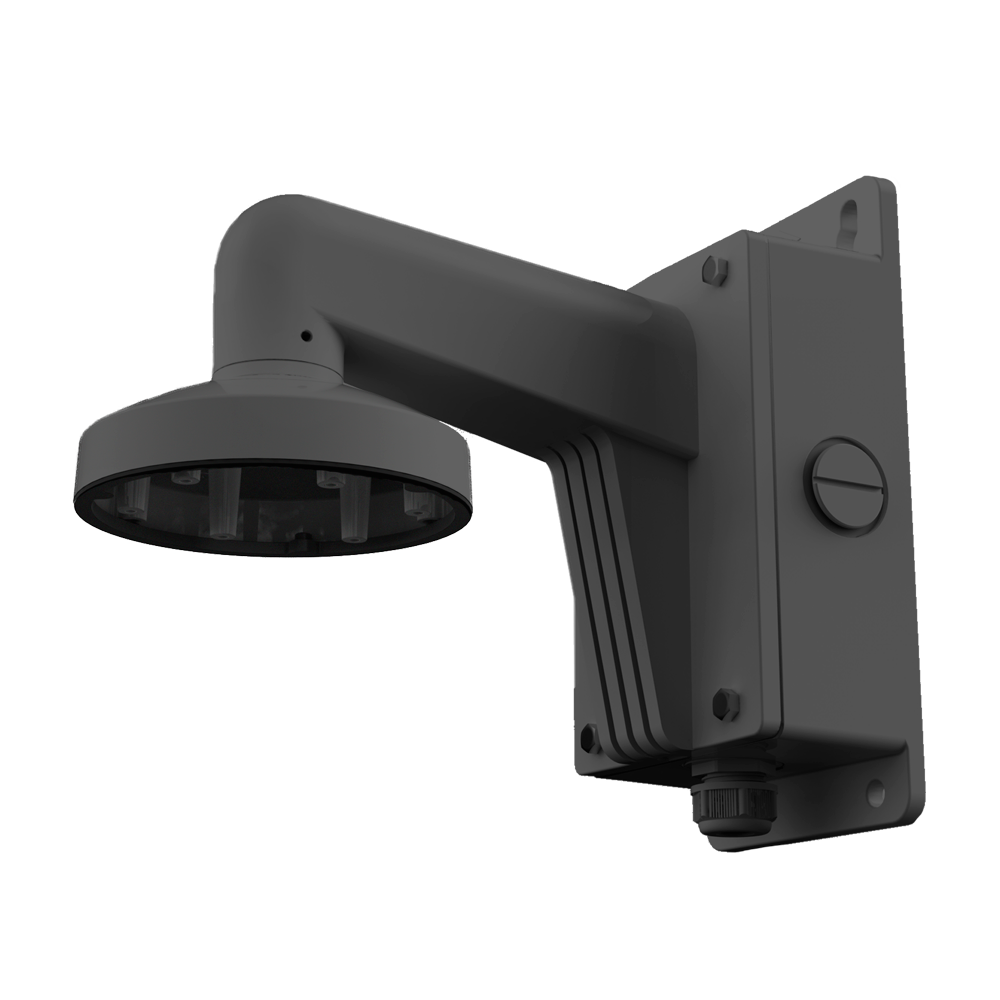 HIKVISION DS-1273ZJ-140B-BLACK - Soporte de pared con caja de conexión - Apto para domo - Apto para uso en exterior - Color negro | 243 (Al) x 123 (An) x 140 (φ) mm - Pasador de cables