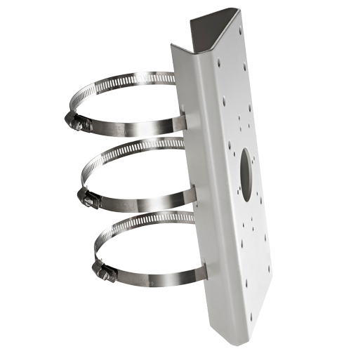 HIKVISION DS-1275ZJ - Soporte para mástiles/farolas - Para cámaras bullet - Rango diámetro 67~127 mm - Apto para uso en exterior - Color blanco | 250 (Al) x 127 (An) x 56 (Fo) mm - Pasador de cables