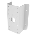 HIKVISION DS-1276ZJ-SUS - Soporte para esquina - Apto para uso en interior/exterior - Acero inoxidable, con capa protectora - Superficie para cámaras: 126 (An) x 250 (Al) mm - Pasador de cables - Color blanco | 126 (An) x 250 (Al) x 105 (Fo) mm