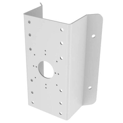 HIKVISION DS-1276ZJ-SUS - Soporte para esquina - Apto para uso en interior/exterior - Acero inoxidable, con capa protectora - Superficie para cámaras: 126 (An) x 250 (Al) mm - Pasador de cables - Color blanco | 126 (An) x 250 (Al) x 105 (Fo) mm