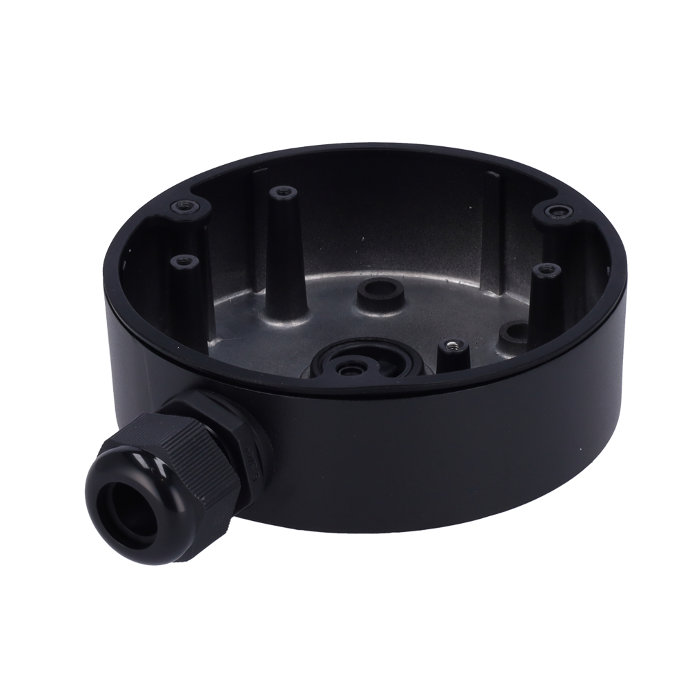 HIKVISION DS-1280ZJ-DM21-BLACK - Caja de conexiones - Para cámaras domo - Apto para uso exterior - Instalación en techo o pared - Color negro | 42 (Al) x 137 (Ø) mm - Pasador de cables - imagen 1