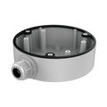 HIKVISION DS-1280ZJ-DM21 - Caja de conexiones - Para cámaras domo - Apto para uso exterior - Instalación en techo o pared - Color blanco | 42 (Al) x 137 (Ø) mm - Pasador de cables