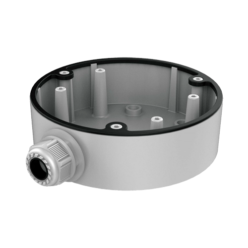 HIKVISION DS-1280ZJ-DM21 - Caja de conexiones - Para cámaras domo - Apto para uso exterior - Instalación en techo o pared - Color blanco | 42 (Al) x 137 (Ø) mm - Pasador de cables