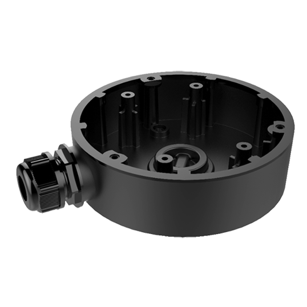 HIKVISION DS-1280ZJ-DM46-BLACK - Caja de conexiones - Para cámaras domo - Apto para uso exterior - Instalación en techo o pared - Pasador de cables - Color negro | 37.22 (Al) x 120 (φ) mm - imagen 1