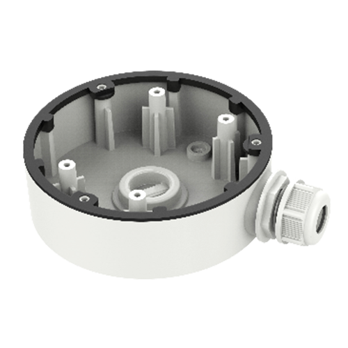 HIKVISION DS-1280ZJ-DM46 - Caja de conexiones - Para cámaras domo - Apto para uso exterior - Instalación en techo o pared - Color blanco | 37.22 (Al) x 120 (φ) mm - Pasador de cables