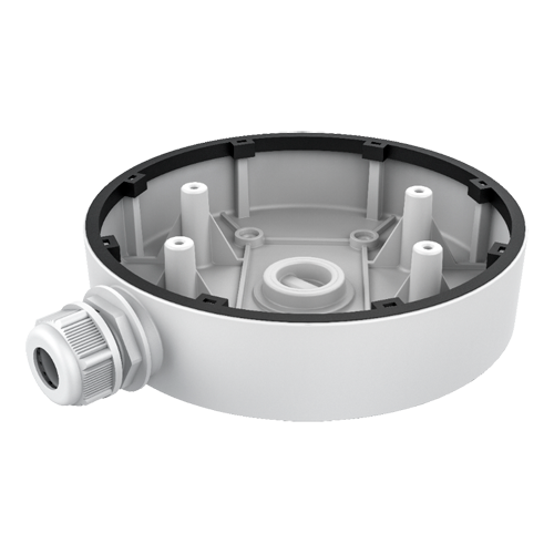 HIKVISION DS-1280ZJ-DM55 - Caja de conexiones - Para cámaras domo - Apto para uso exterior - Instalación en techo o pared - Pasador de cables - Color blanco | 36 (Al) x 155 (φ) mm