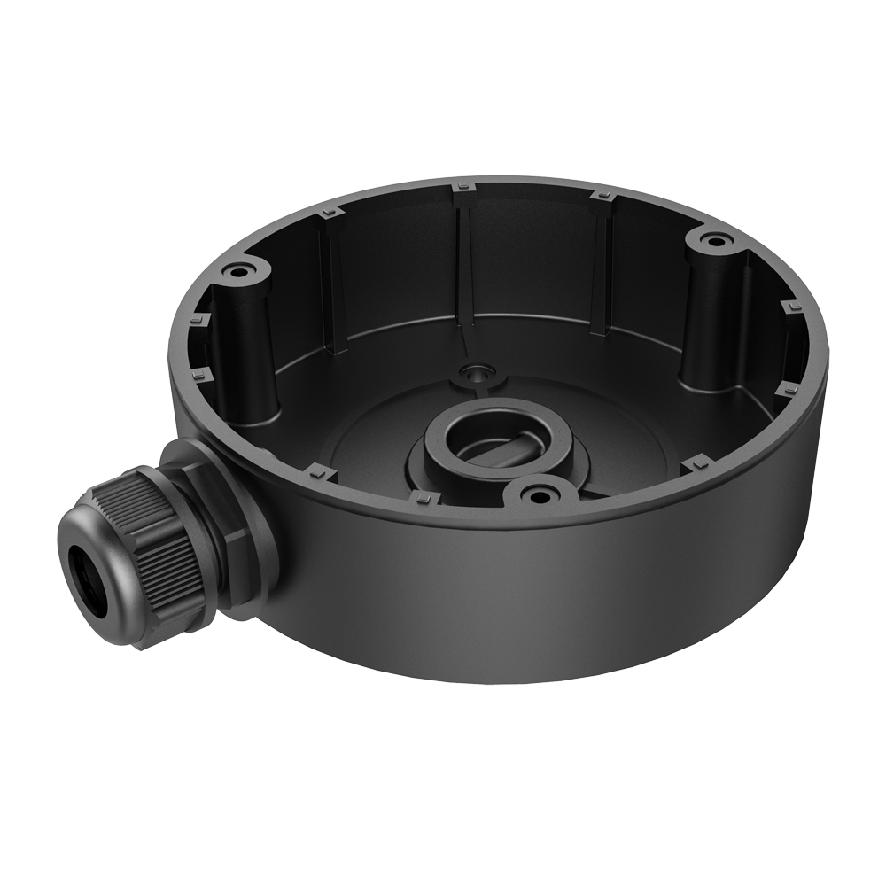 HIKVISION DS-1280ZJ-DM8(Black) - Caja de conexiones - Para cámaras domo - Apto para uso exterior - Instalación en techo o pared - Pasador de cables - Color negro